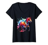 Womens Hanoverian Horse V-Neck T-Shirt