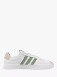 adidas VL Court 3.0 Lace Up Trainers, White/Tent Green