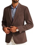 PJ PAUL JONES Blazer décontracté en velours côtelé léger pour homme, marron, XL