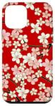 Coque pour iPhone 12 mini Motif fleurs de cerisier rouge Sakura floral