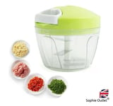 Food Processor Chopper Pull Cord Hand Held Pulling Vegi Slicer Kitchen Tool UK