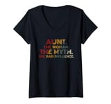 Womens Aunt The Woman The Myth The Bad Influence V-Neck T-Shirt