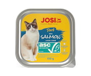 JosiCat Paté with Salmon (32 x 100 g) | Adult | Nourriture Humide de qualité supérieure pour Chats Adultes | Pâté au Saumon (certifié ASC) | sans céréales | Powered by Josera | Nourriture pour Chat