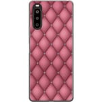 Sony Xperia 10 II Gennemsigtigt Telefoncover Exklusivt Rosa Mönster