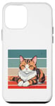 Coque pour iPhone 12 mini Chat Calico Félin Détendu Tranquille Orange Pose Calme