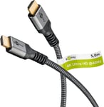 Câble HDMI haute vitesse avec Ethernet 2.0 / résolutions UHD allant jusqu'à 4 K @ 50/60 Hz/rallonge HDMI pour PS5, Xbox, Apple TV 4K / 5M