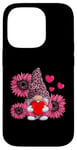 iPhone 14 Pro Cute Pink Gnome Sunflower Valentines Day Case