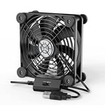 ELUTENG Ventilateur USB 120 mm, Ventilateur PC Trois Vitesse Réglable, Ventilateur PC USB Silencieux 12cm Fan 5v pour PC/Laptop/PS3/PS4/TV Box/Routeur