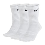 Nike Unisex Everyday Cushion Socks (3 Pairs) (White) Textile - Size X-Large