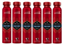 Old Spice Captain Deodorant Body Spray For Men, 250 ml 48H, 0% Aluminium, 6 Pack