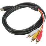 MI to RCA Cable 1080P MI Male to 3 RCA S-Video AV o Cable Cord Adapter for TV TV