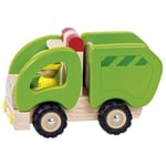 Goki Garbage Truck Rubbish Lorry Green Push Along Vehicle Childrens Kids Toy Car