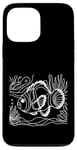 Coque pour iPhone 13 Pro Max Line Art Poisson & Ichtyologiste Faux Percula Poisson Clown