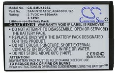 Batteri til SAMINTBATS2 for Samsung, 3.7V, 850 mAh