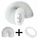 Hose For White Knight Tumble Dryer Vent Hose Pipe With Adaptor Kit 2m 4 Inch pmd