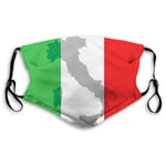 Comfortable Printed, Italian Flag, Map View of Italy Land Chart National Country Europe Culture, Grey Red Fern Green