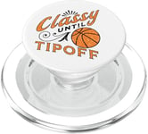 Classy Women Orange Basketball Cadeau pour maman de basket-ball Texte PopSockets PopGrip pour MagSafe