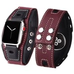 Luxury Leather Strap Band for Apple Watch Ultra 2 Series 9/8/7/6/5 SE 42/45/49mm