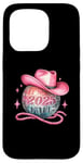 iPhone 15 Pro It's 2025 Y'all New Years Disco Ball With Pink Cowboy Hat Case