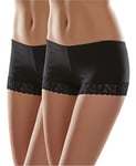 Merry Style Boxer Culotte Slip Short Shorty sous-vêtement Femme MSGAB55 (Noir (2Pack), 42 (Taille du producteur: L))