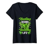 Womens Healing Herbs Healthy Life Herbalism Herbal Medicine V-Neck T-Shirt