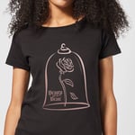 Disney Beauty And The Beast Rose Gold Women's T-Shirt - Black - S