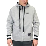 Nike Men M Nsw Air Hoodie Fz Flc Sweatshirt - Dark Grey Heather/Black/Black, X-Large