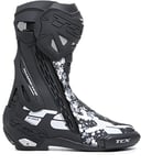 TCX Homme RT-Race Bottes de Sport pour Moto, avec Protections, Noir Blanc Gris, 38 EU