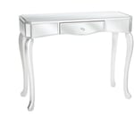 Table Coiffeuse Argentée Effet Miroir en Verre et mdf Console avec Tiroir de Style Classique pour Intérieur Glamour, Vintage ou Moderne Beliani