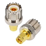 2Pcs Connecteur Sma Mâle À Uhf Femelle Adaptateur Coaxial Sma Mâle So239 Femelle Connecteur Sma Uhf Pr Baofeng Pour Radio Talkie Uv5R Uhf/Vhf Md380 Garmin Alpha Ht Câble D'Antenne Radio