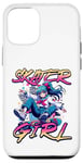 Coque pour iPhone 12/12 Pro Skater Girl Skateboard Anime Skateboard Skater