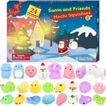 Calendrier de l\Avent 2022 avec 24PCS Animaux Mignons Calendrier de Noël à compte à rebours Surprise Cadeau de Noël,Squishy Jouets