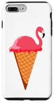 Coque pour iPhone 7 Plus/8 Plus Glace Gaufrier Boule de glace Flamant rose