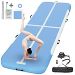 FBSPORT Tapis D'Entraînement 10cm Hauteur Tapis de Gymnastique Gonflable Air Tumbling Track 3M Tapis de Gym Gonflable Tumbling Tapis Gymnastique Air Floor Mat pour Gymnaste Tumbling Yoga avec Pompe