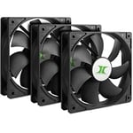 Inter-Tech Pack of 3 Black Cooling Fan Cooler and Radiator PC Case 12cm 8887289