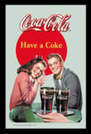 Empire 537256 Miroir imprimé Couple Coca Cola avec Cadre en Plastique faà§on Bois 20 x 30 cm