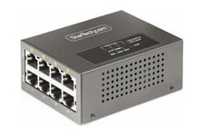 StarTech.com 4-Port Multi-Gigabit PoE++ Injector, 5/2.5G Ethernet (NBASE-T), PoE/PoE+/PoE++ (802.3af/802.3at/802.3bt), 160Watts Power Budget, Wall/DIN Rail Mountable - Unmanaged, For IP Cameras/Wireless APs/POSs (AS445C-POE-INJECTOR) - strøminjektor - 160