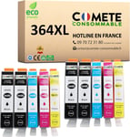 364XL - 10 Cartouches d'encre Compatibles avec HP 364 XL - pour HP 364XL Photosmart 5510 5520 Deskjet 3070A 3520 Officejet 4620 (4 Noire + 2 Cyan + 2 Magenta + 2 Jaune)