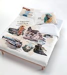 Italian Bed Linen City Digital Print Duvet Cover Set, Five Lands, Queen-Size Bed