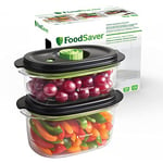 Boîtes alimentaires FoodSaver de conservation et marinade | 700 ml & 1,2 L | Boîtes alimentaires hermétiques sans BPA | Anti-fuite | Vont au lave-vaisselle | 2 unités