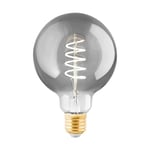 Eglo Connect.z Smart Home E27 LED Filament Light Bulb, G95, ZigBee, app and Voice Control Alexa, dimmable, Warm White, 4 watt, Vintage Lightbulb Smoked Glass