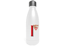 Sevilla Bouteille d'eau en acier inoxydable, bidon, bouteille d'eau, fermeture hermétique, lettre I, 550 ml, couleur blanche, produit officiel (CyP Brands)