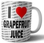 I Love Grapefruit Juice Tea - Coffee - Mug - Cup Birthday - Christmas - Gift