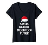 Womens Santas Favorite Didgeridoo Player Christmas didgeridoo V-Neck T-Shirt