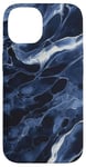 iPhone 14 Abstract Deep Dark Blue Modern Elegant Chic Boho Pattern Case