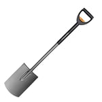 Fiskars Bêche télescopique à bord rond pour sol meuble et peu caillouteux, Longueur: 105-125 cm, Acier au bore, Noir/Argenté, SmartFit, 1000620