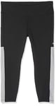 Nike Women W One Tight Crop Mesh Pkt Sport Trousers - Black/Atmosphere Grey/White, X-Large