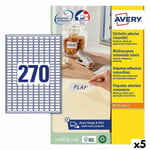 Printer labels Avery Hvid 25 Ark 17,8 x 10 mm (5 enheder)