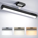 Moslumin Rechargeable Battery Operated Wall Lights Indoor, Battery Powered LED Strip Light Bar Magnetic Remote Control Dimmable, Under Shelf Lighting for Bathroom Picture Kitchen Mirror Cabinet