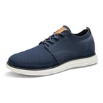 Bruno Marc Baskets Oxford pour Hommes Respirant et Décontracté Chaussures Sportives Confortables Oxfords pour Le Bureau GRAND-01,Size 44.5,Bleu/Foncé,GRAND-01